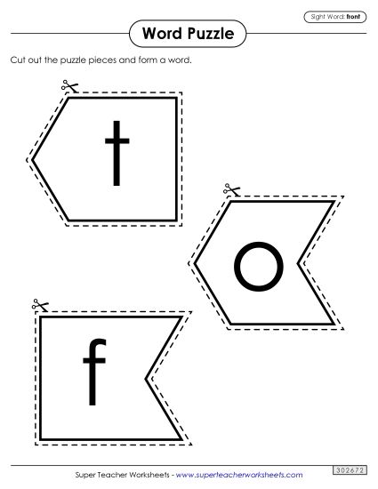 Word Puzzle: Front (Printable PDF Worksheet)