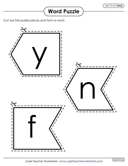 Word Puzzle: Funny (Printable PDF Worksheet)