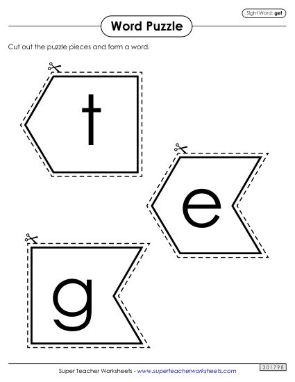 Word Puzzle: Get (Printable PDF Worksheet)