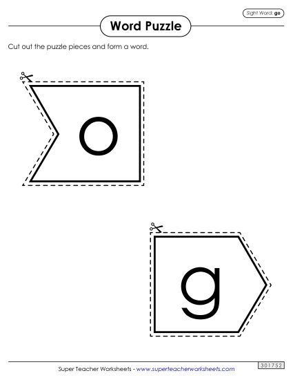 Word Puzzle: Go (Printable PDF Worksheet)
