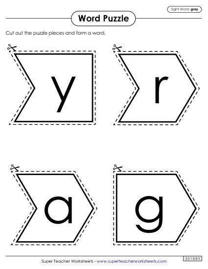 Word Puzzle: Gray (Printable PDF Worksheet)