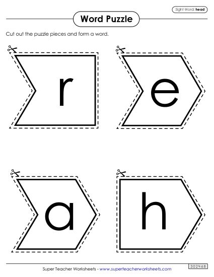 Word Puzzle: Hear (Printable PDF Worksheet)