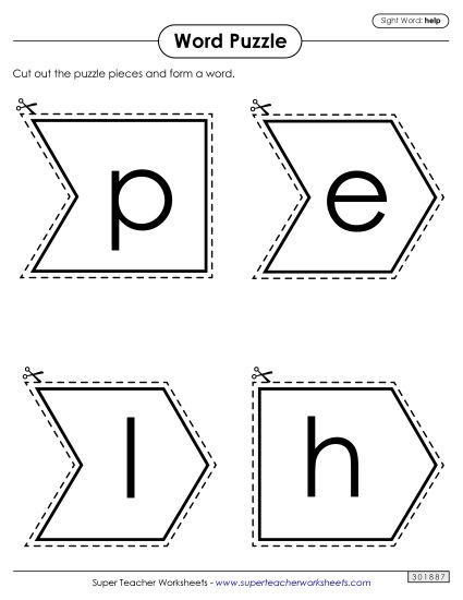 Word Puzzle: Help (Printable PDF Worksheet)
