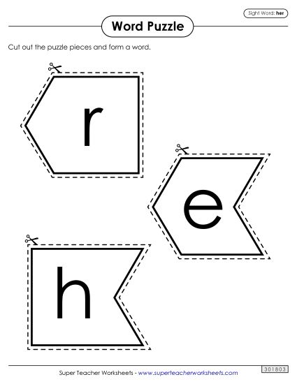 Word Puzzle: Her (Printable PDF Worksheet)