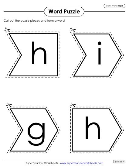 Word Puzzle: High (Printable PDF Worksheet)