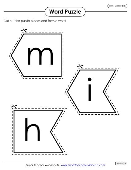 Word Puzzle: Him (Printable PDF Worksheet)