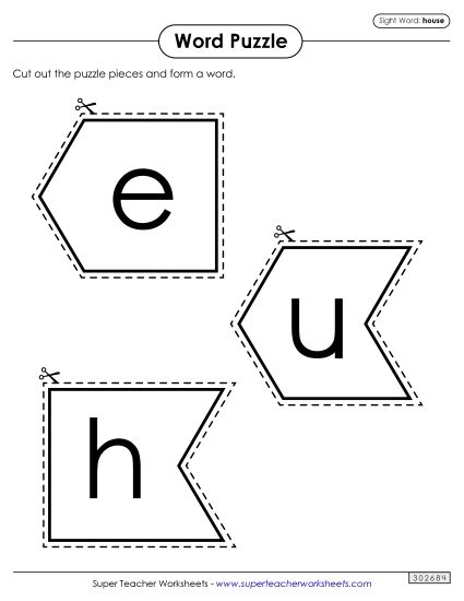 Word Puzzle: House (Printable PDF Worksheet)