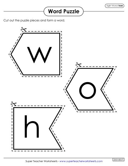Word Puzzle: How (Printable PDF Worksheet)