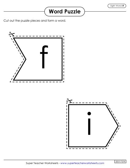 Word Puzzle: If (Printable PDF Worksheet)
