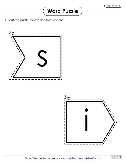 Word Puzzle: Is (Printable PDF Worksheet)