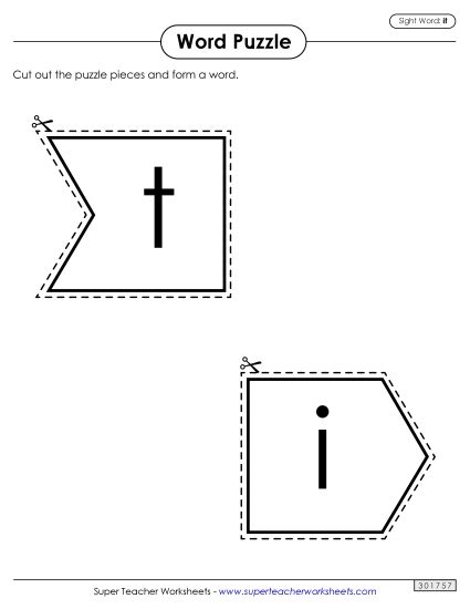 Word Puzzle: It (Printable PDF Worksheet)