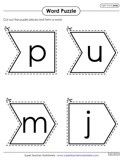 Word Puzzle: Jump (Printable PDF Worksheet)