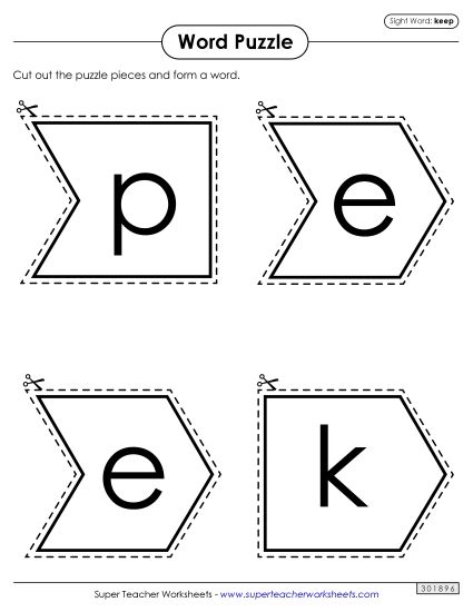 Word Puzzle: Keep (Printable PDF Worksheet)