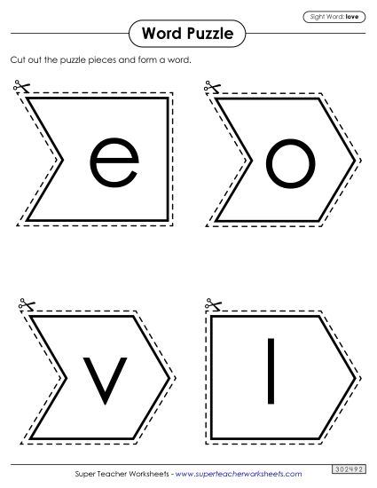 Word Puzzle: Love (Printable PDF Worksheet)