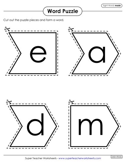 Word Puzzle: Made (Printable PDF Worksheet)
