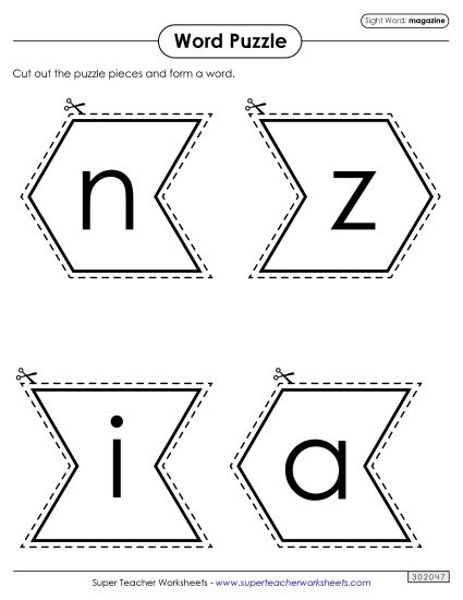 Word Puzzle: Magazine (Printable PDF Worksheet)