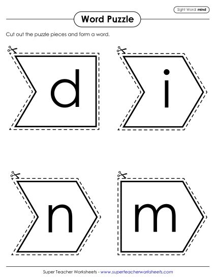 Word Puzzle: Mind (Printable PDF Worksheet)