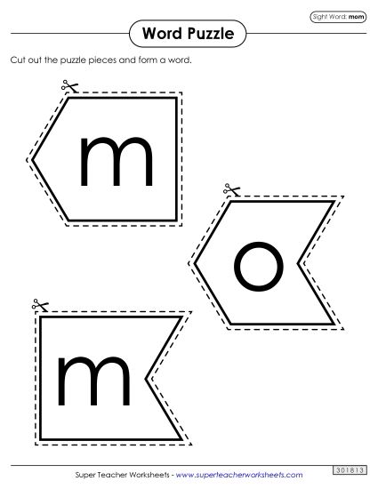 Word Puzzle: Mom (Printable PDF Worksheet)