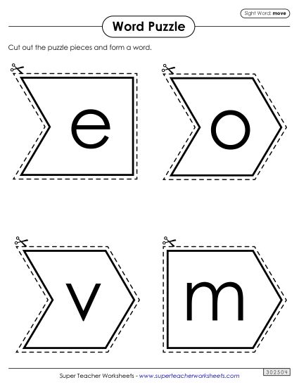 Word Puzzle: Move (Printable PDF Worksheet)