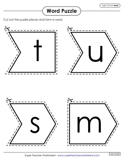 Word Puzzle: Must (Printable PDF Worksheet)