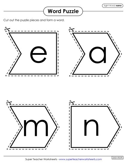 Word Puzzle: Name (Printable PDF Worksheet)
