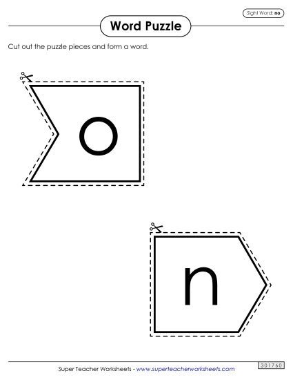 Word Puzzle: No (Printable PDF Worksheet)