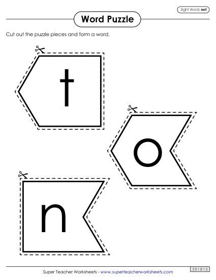 Word Puzzle: Not (Printable PDF Worksheet)
