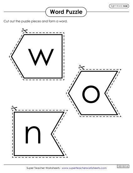 Word Puzzle: Now (Printable PDF Worksheet)