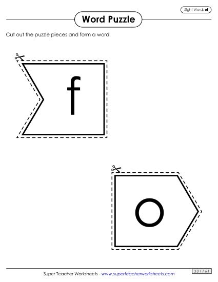 Word Puzzle: Of (Printable PDF Worksheet)