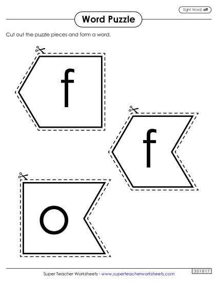 Word Puzzle: Off (Printable PDF Worksheet)