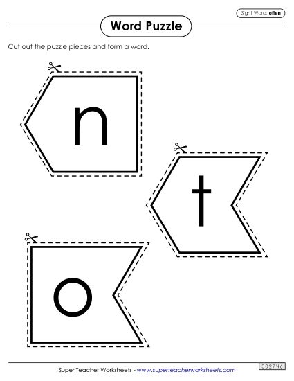 Word Puzzle: Often (Printable PDF Worksheet)