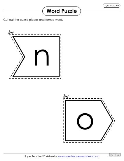 Word Puzzle: On (Printable PDF Worksheet)