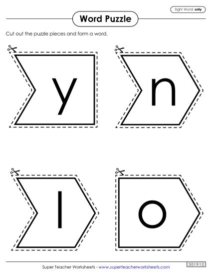 Word Puzzle: Only (Printable PDF Worksheet)