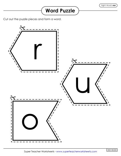 Word Puzzle: Our (Printable PDF Worksheet)