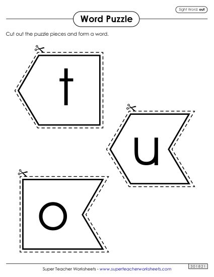 Word Puzzle: Out (Printable PDF Worksheet)