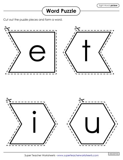 Word Puzzle: Picture (Printable PDF Worksheet)