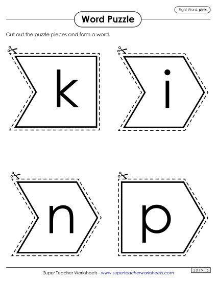 Word Puzzle: Pink (Printable PDF Worksheet)