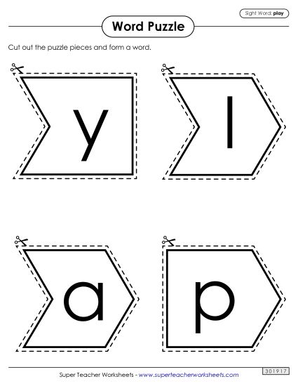 Word Puzzle: Play (Printable PDF Worksheet)