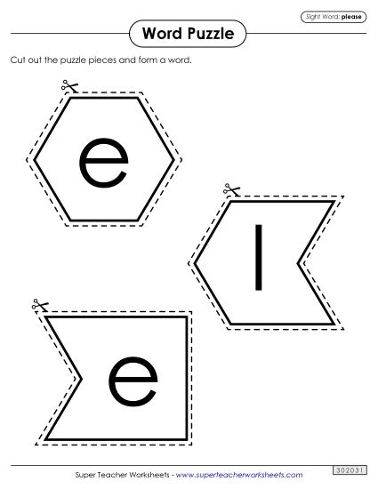 Word Puzzle: Please (Printable PDF Worksheet)
