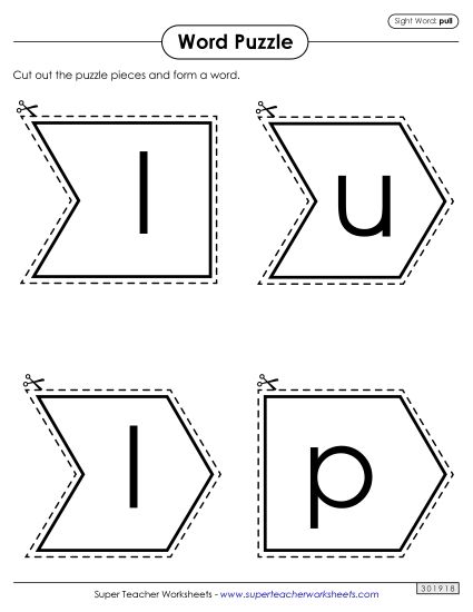 Word Puzzle: Pull (Printable PDF Worksheet)