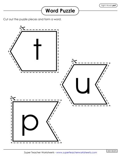Word Puzzle: Put (Printable PDF Worksheet)