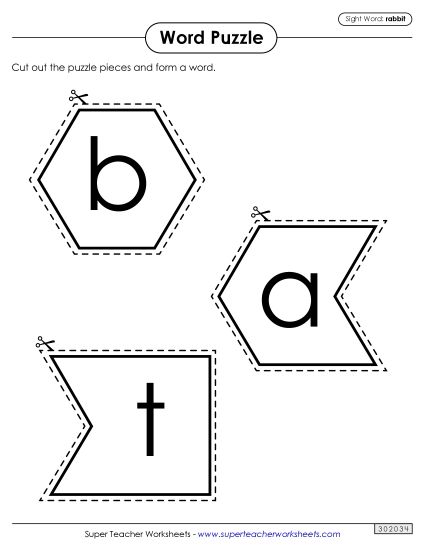 Word Puzzle: Rabbit (Printable PDF Worksheet)