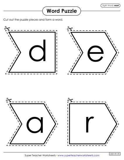 Word Puzzle: Read (Printable PDF Worksheet)