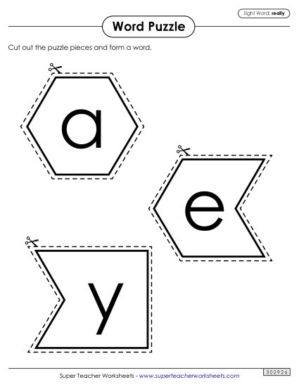 Word Puzzle: Really (Printable PDF Worksheet)