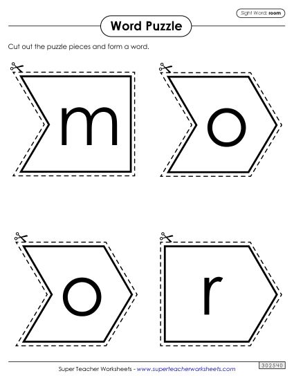 Word Puzzle: Room (Printable PDF Worksheet)