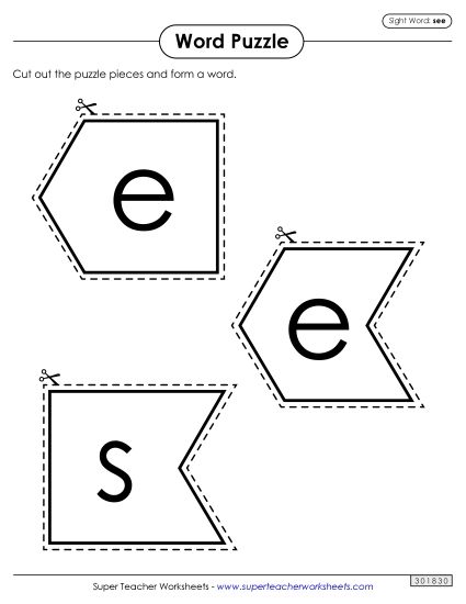 Word Puzzle: See (Printable PDF Worksheet)