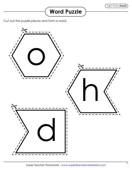 Word Puzzle: Should (Printable PDF Worksheet)