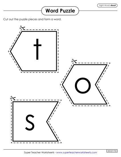 Word Puzzle: Shout (Printable PDF Worksheet)
