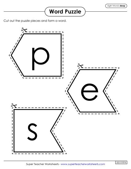 Word Puzzle: Sleep (Printable PDF Worksheet)