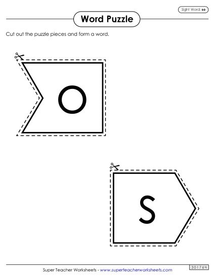 Word Puzzle: So (Printable PDF Worksheet)
